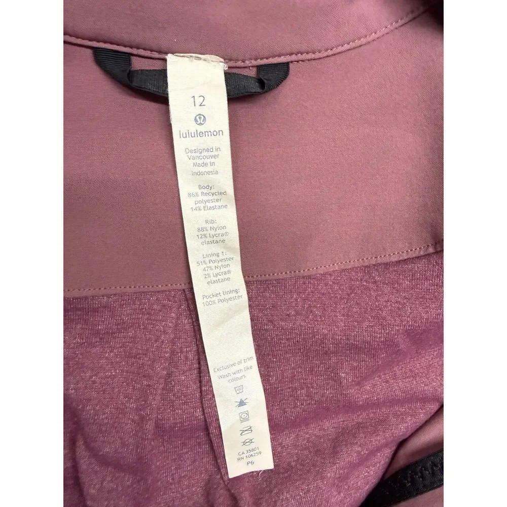 Lululemon Round Trip Jacket – Merlot / Dashing Purple – Size 12
